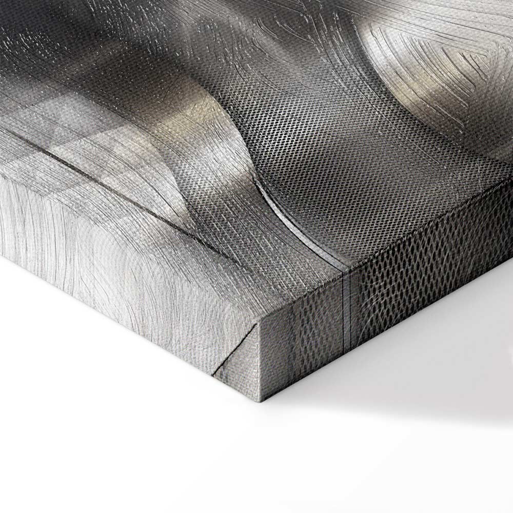 Silver Abstract Lilies Modern Canvas Print