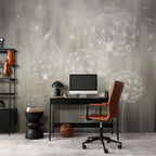 Sunlit Dandelion Flowers Nature Wall Mural