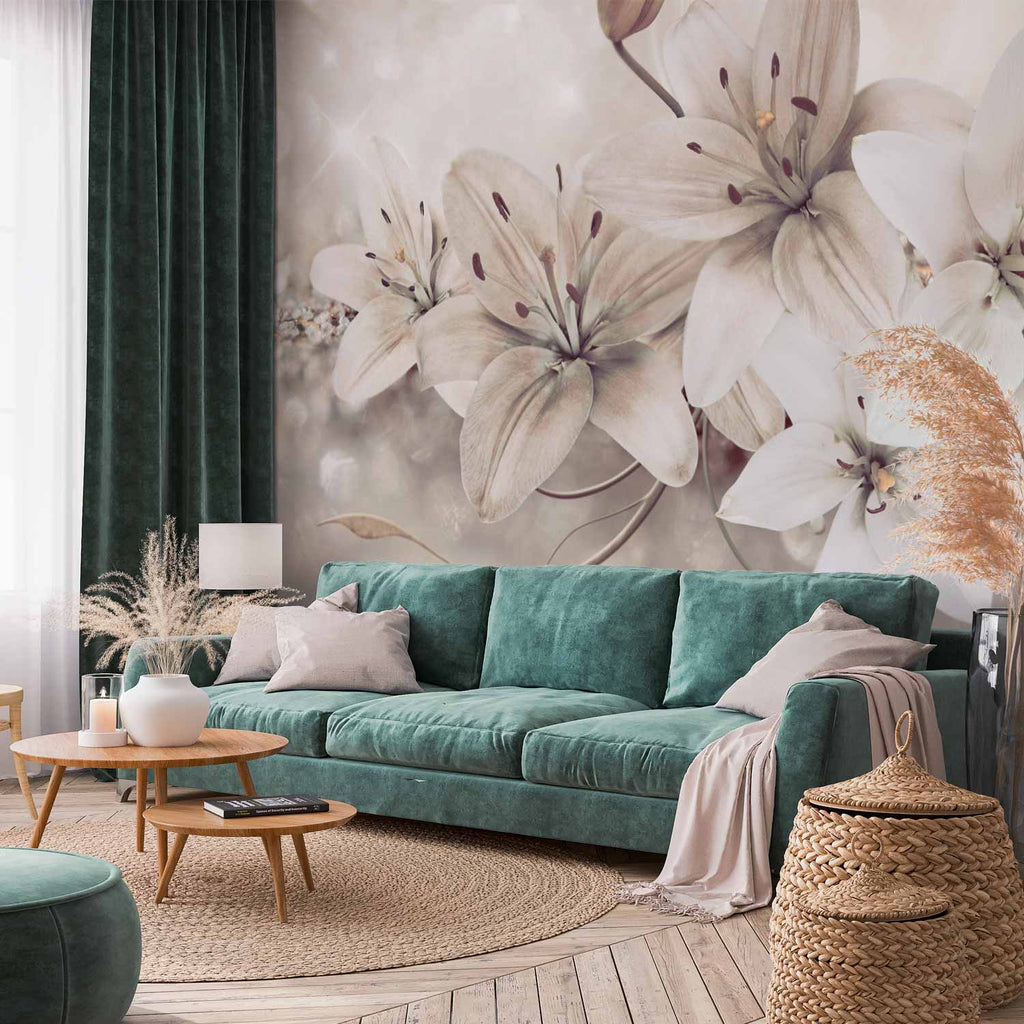 Diamond Lilies Floral Wall Mural