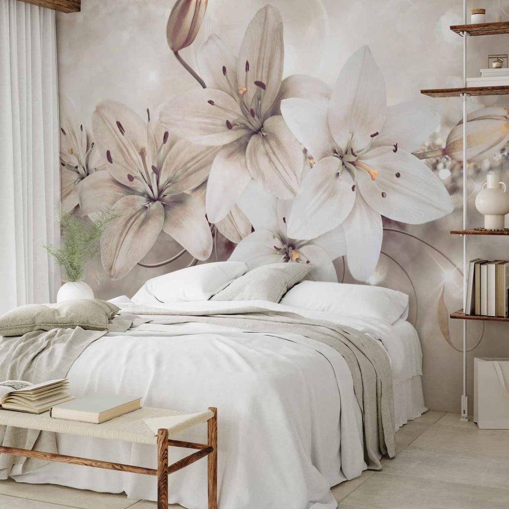 Diamond Lilies Floral Wall Mural