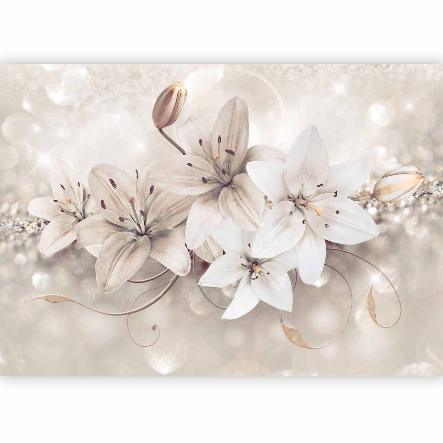 Diamond Lilies Floral Wall Mural