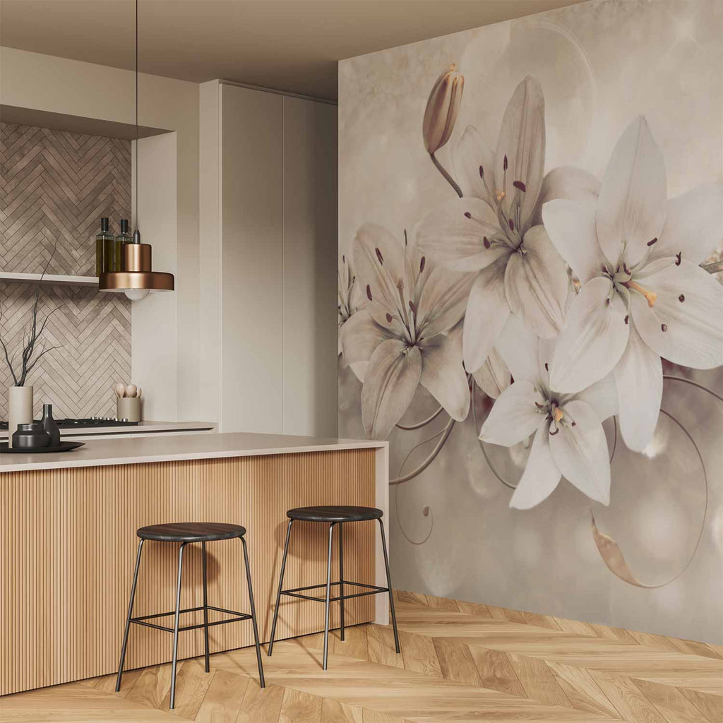 Diamond Lilies Floral Wall Mural
