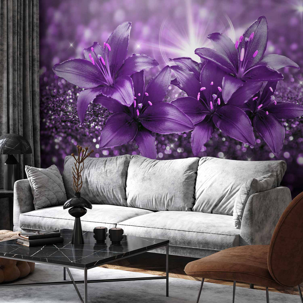 Purple Lily Floral Wall Mural