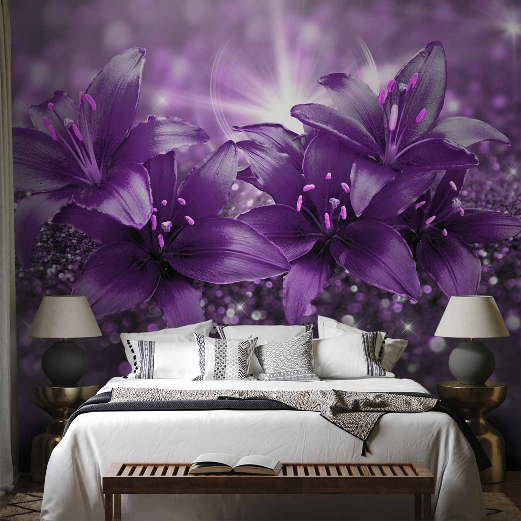 Purple Lily Floral Wall Mural