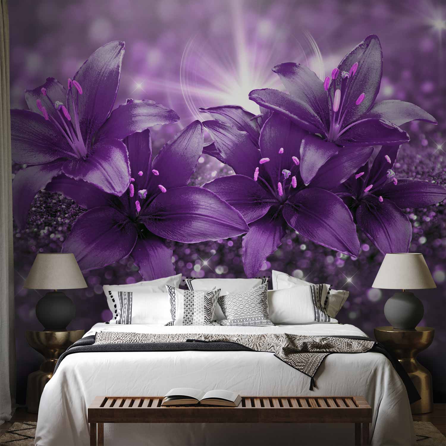 Purple Lily Floral Wall Mural