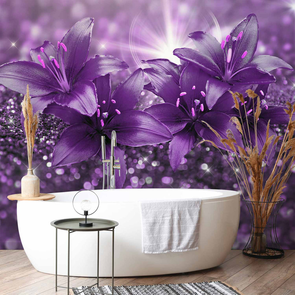 Purple Lily Floral Wall Mural