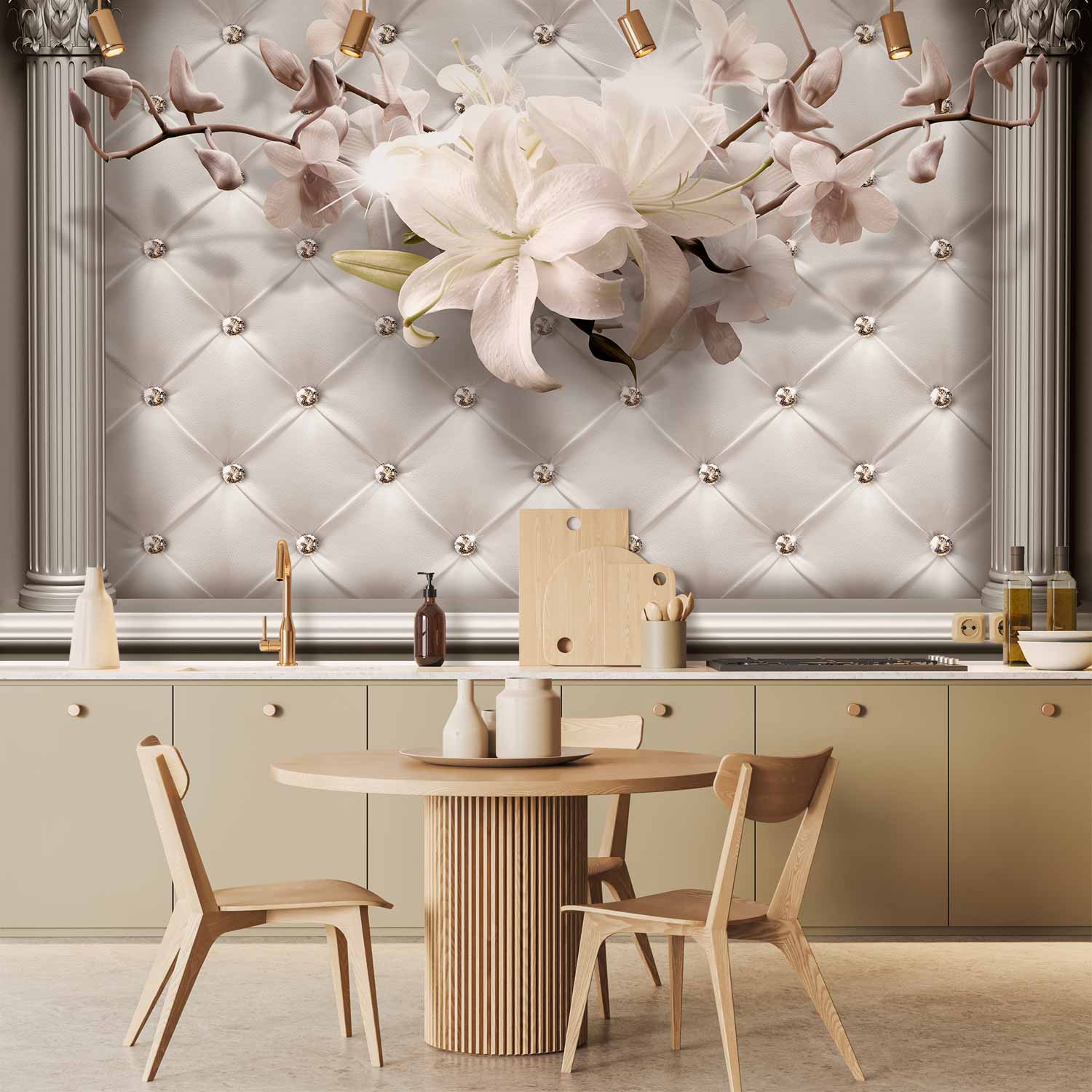 Royal Floral Column Wall Mural