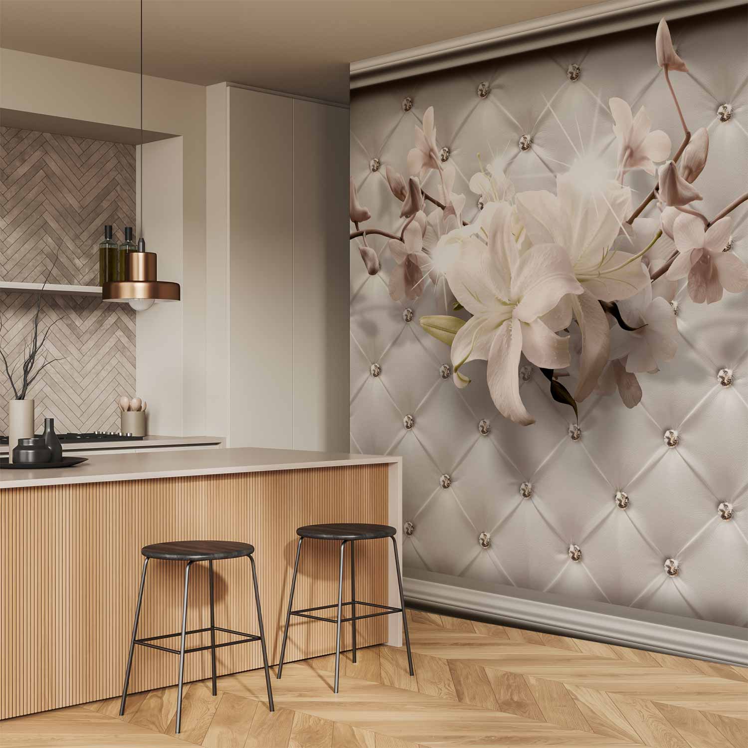 Royal Floral Column Wall Mural