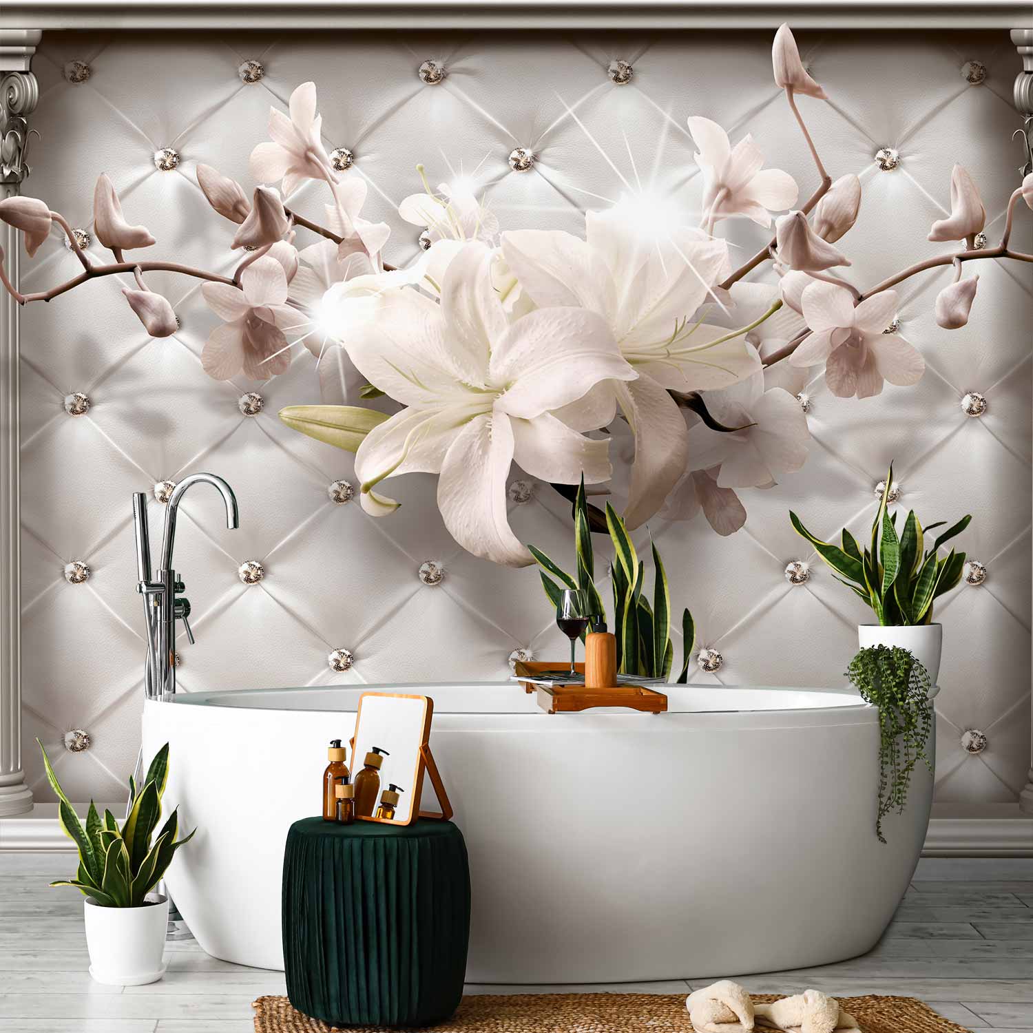 Royal Floral Column Wall Mural