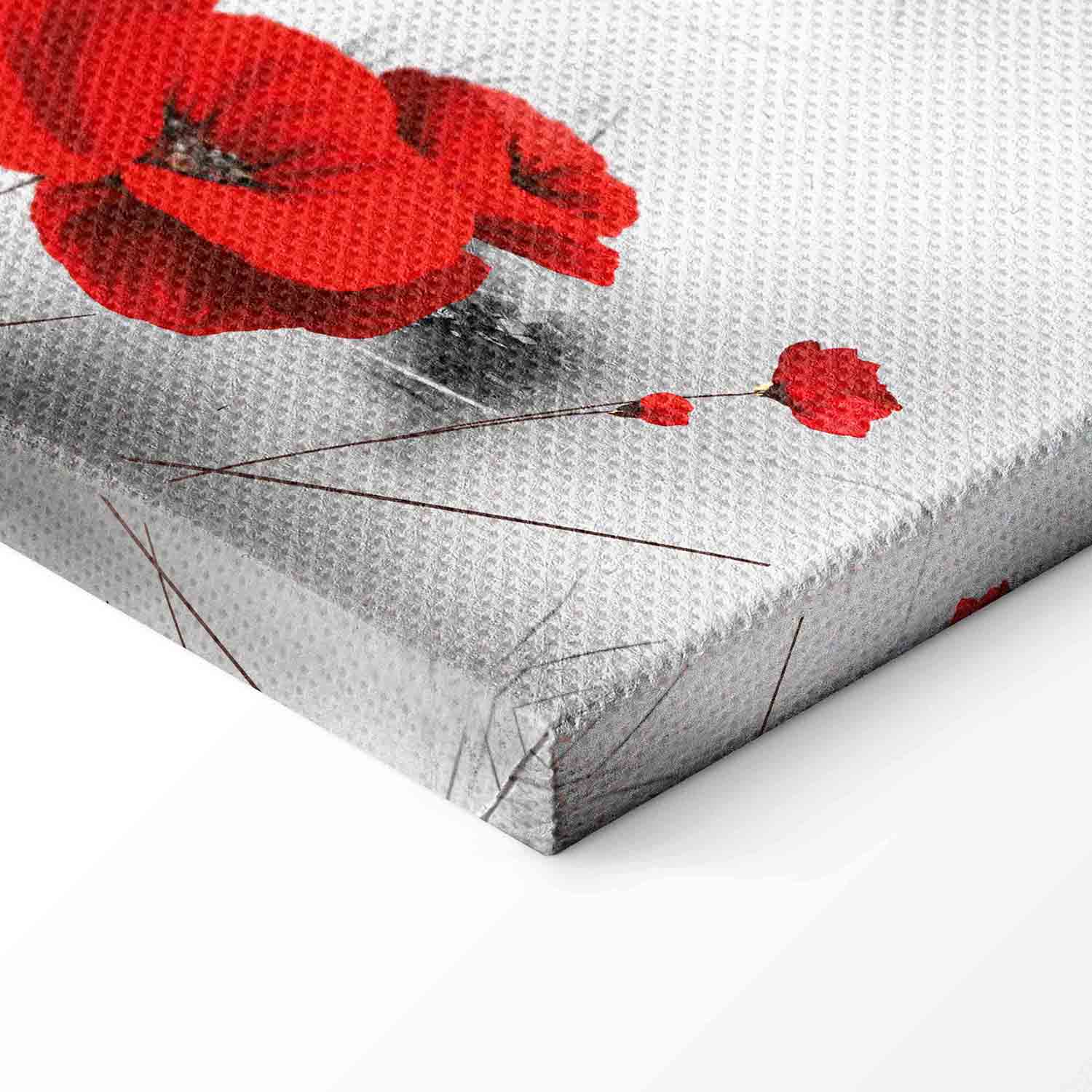 Grey Poppies Floral Canvas Print