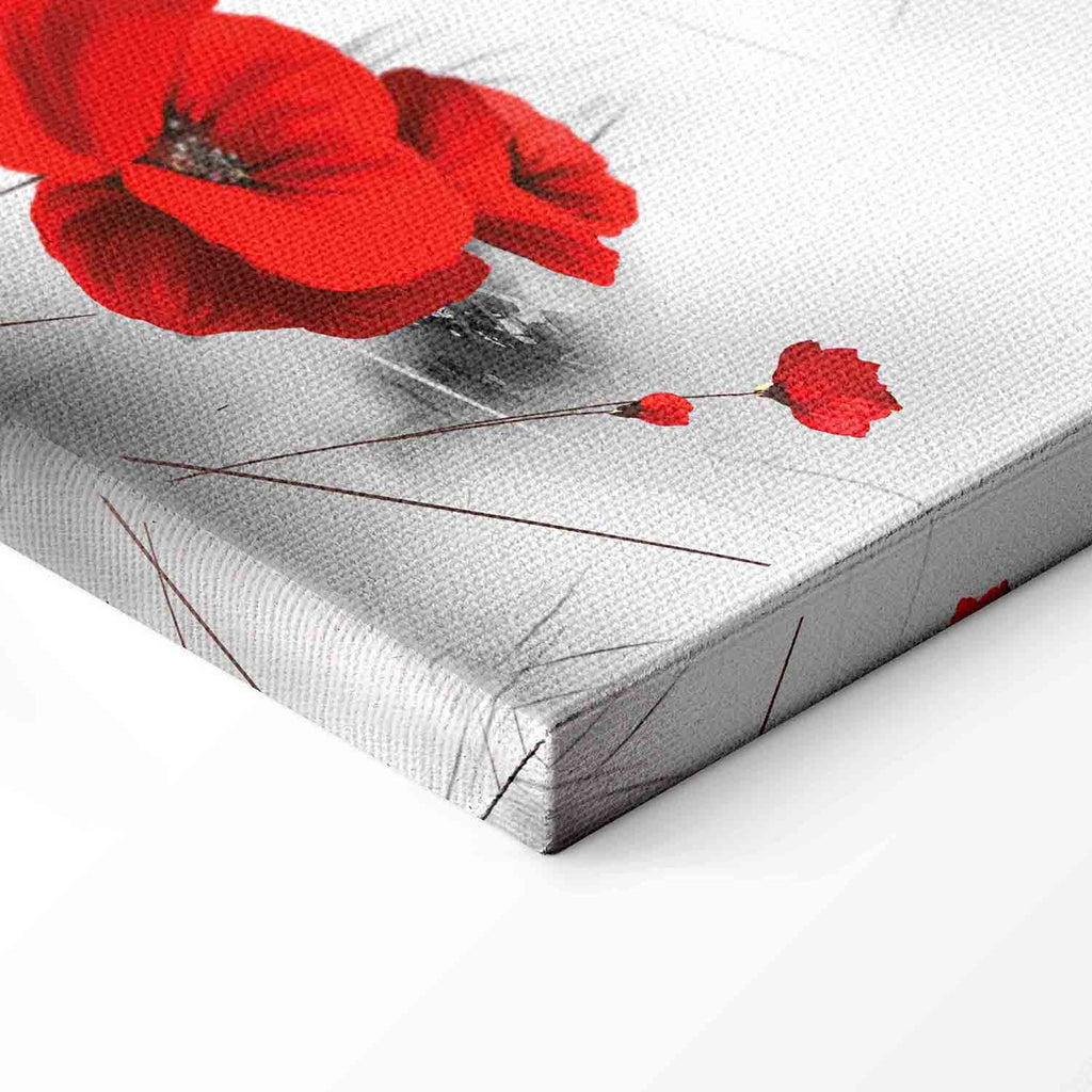 Grey Poppies Floral Canvas Print