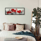 Grey Poppies Floral Canvas Print