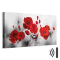 Grey Poppies Floral Canvas Print