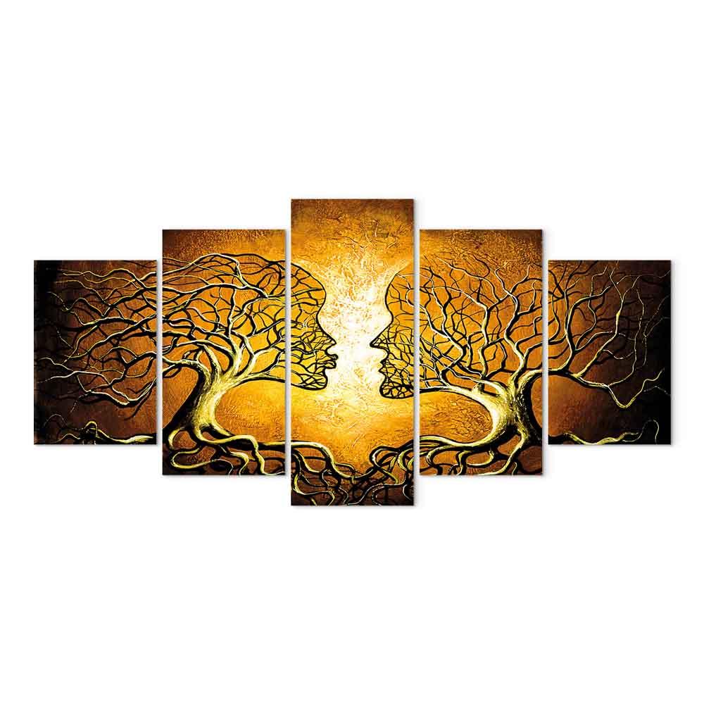 Romantic Tree Silhouette Artistic Canvas Print