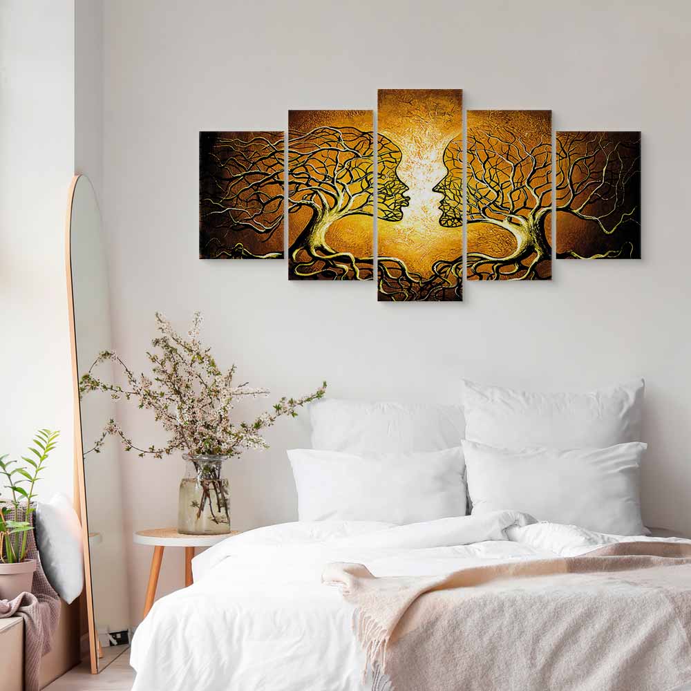 Romantic Tree Silhouette Artistic Canvas Print