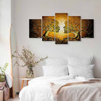 Romantic Tree Silhouette Artistic Canvas Print