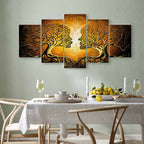 Romantic Tree Silhouette Artistic Canvas Print