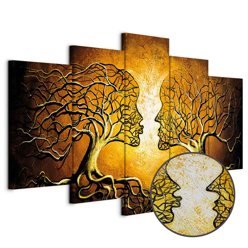 Romantic Tree Silhouette Artistic Canvas Print