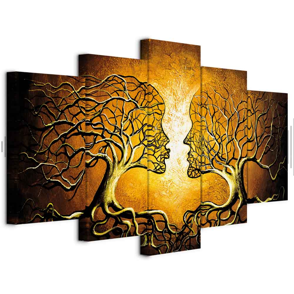 Romantic Tree Silhouette Artistic Canvas Print