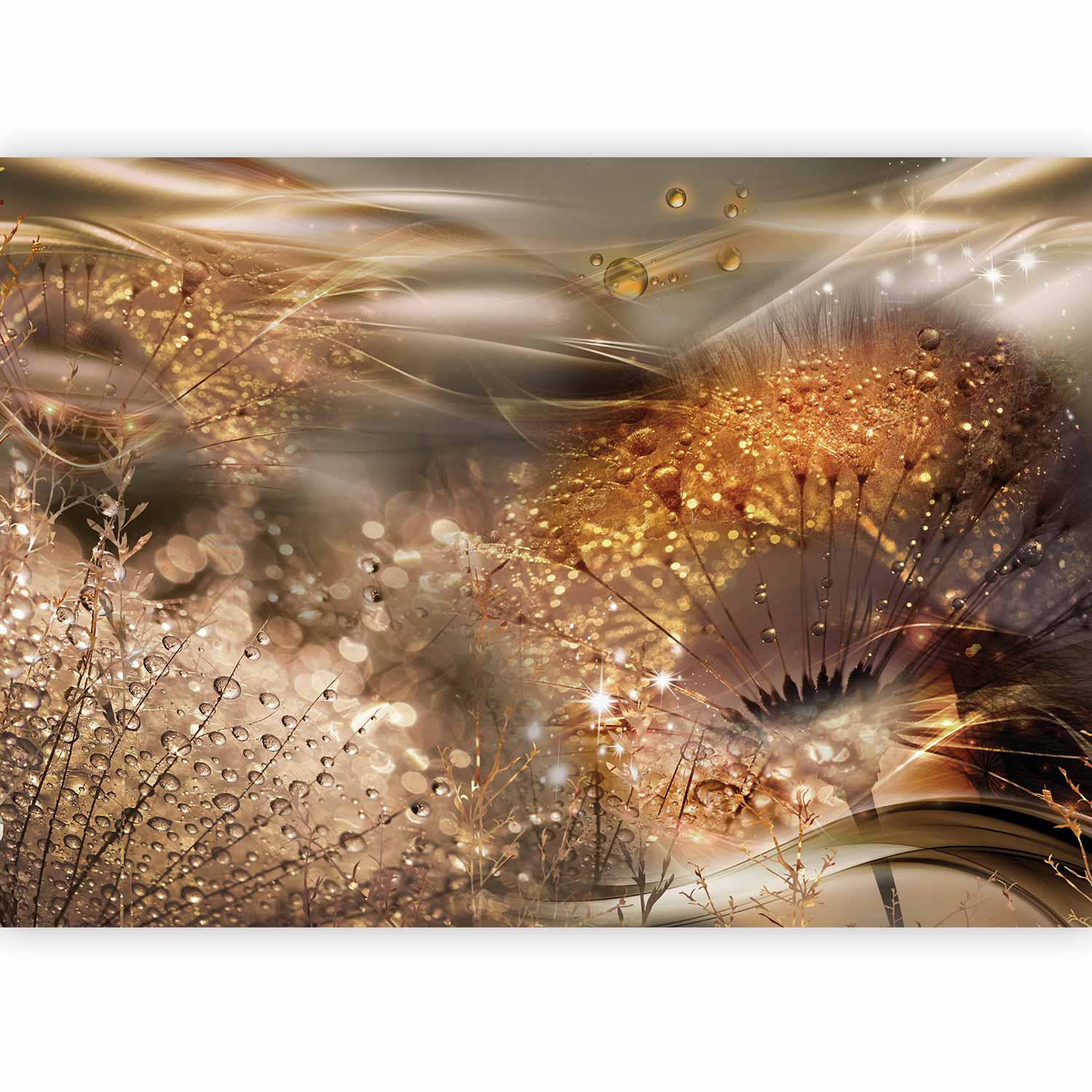 Gold Dandelion Nature Wall Mural