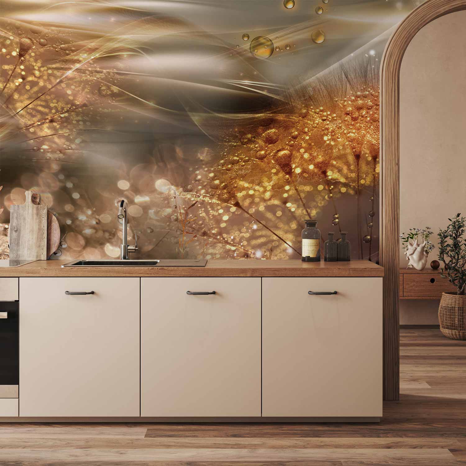 Gold Dandelion Nature Wall Mural