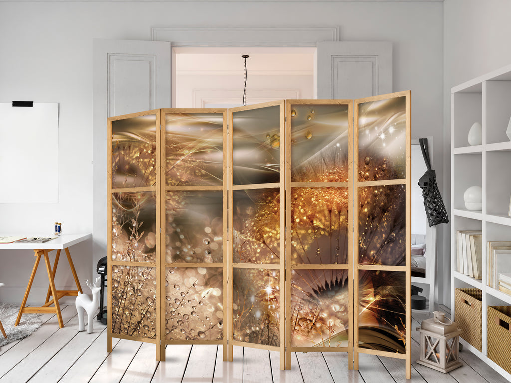 Abstract Dandelion Floral Japanese Room Divider