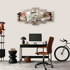 Abstract Orchid Shine Canvas Print (5 Parts) Wide