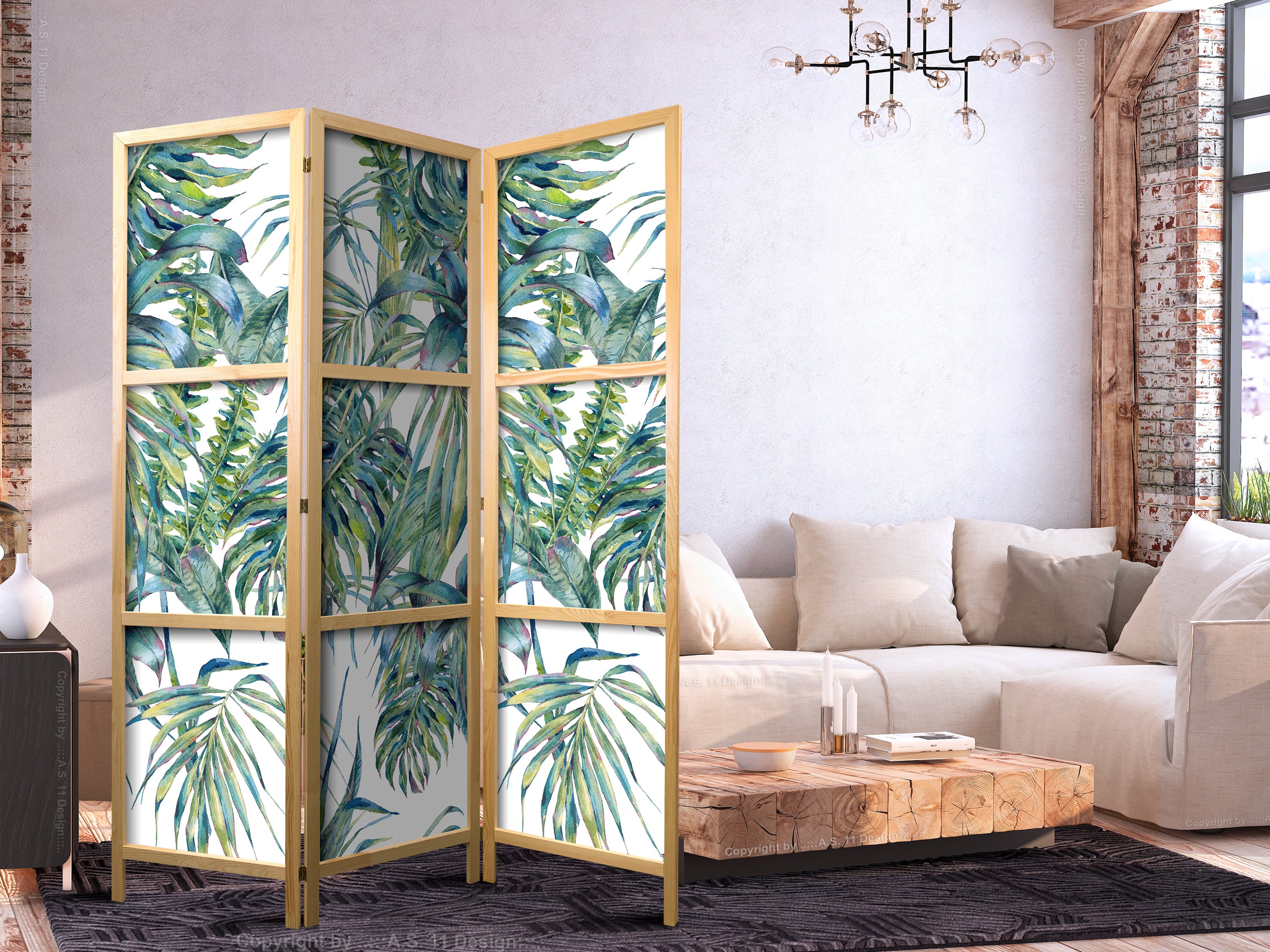 Monstera Leaves Nature Japanese Room Dividers