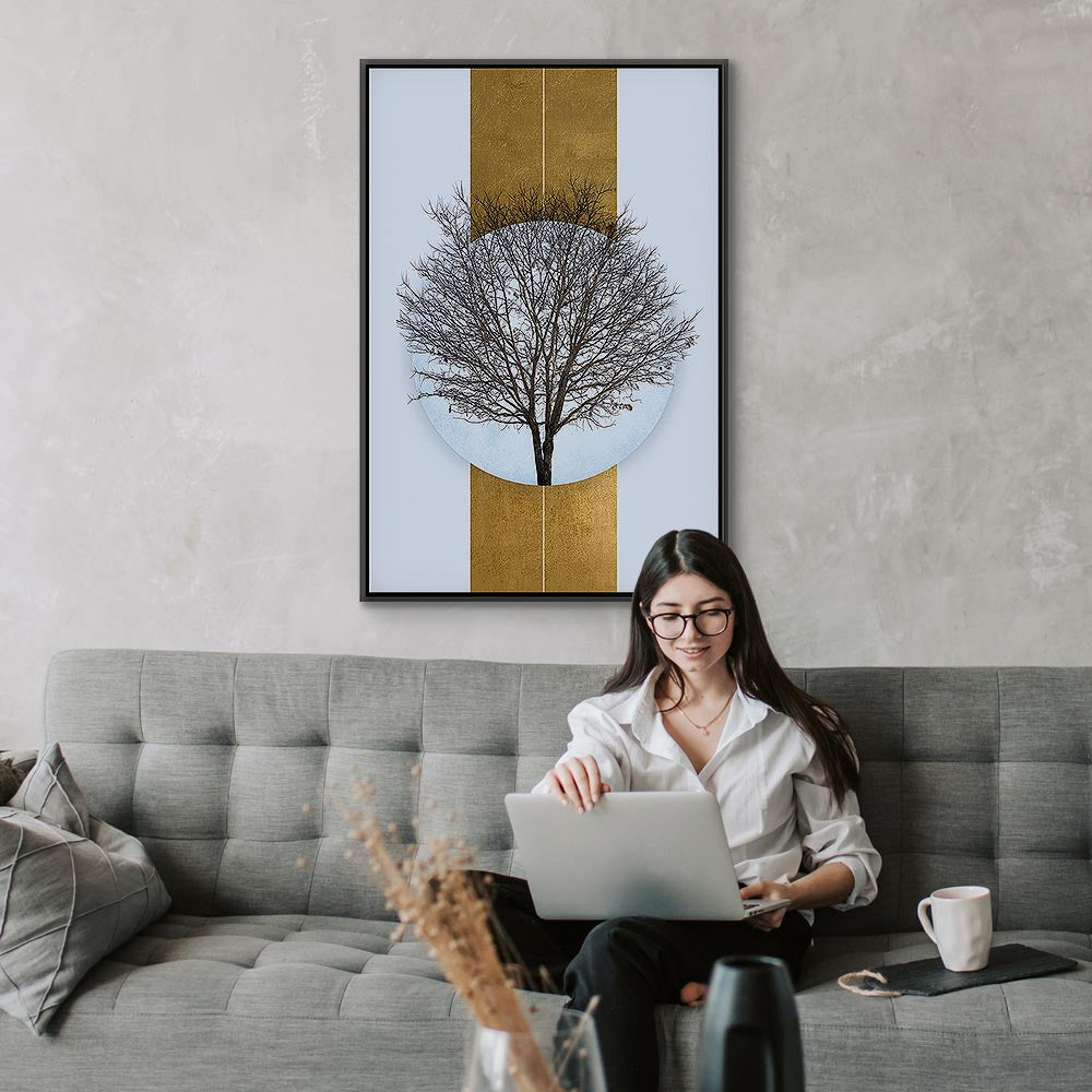 Circular Tree Branches Abstract Nature Canvas Print