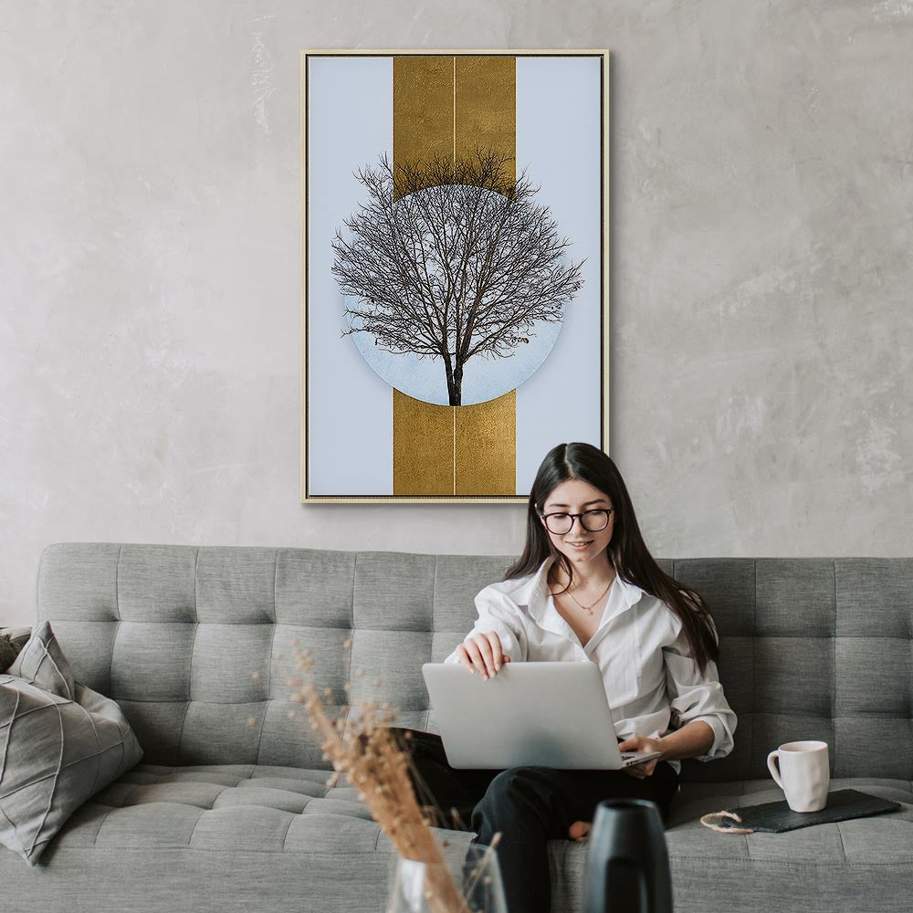 Circular Tree Branches Abstract Nature Canvas Print