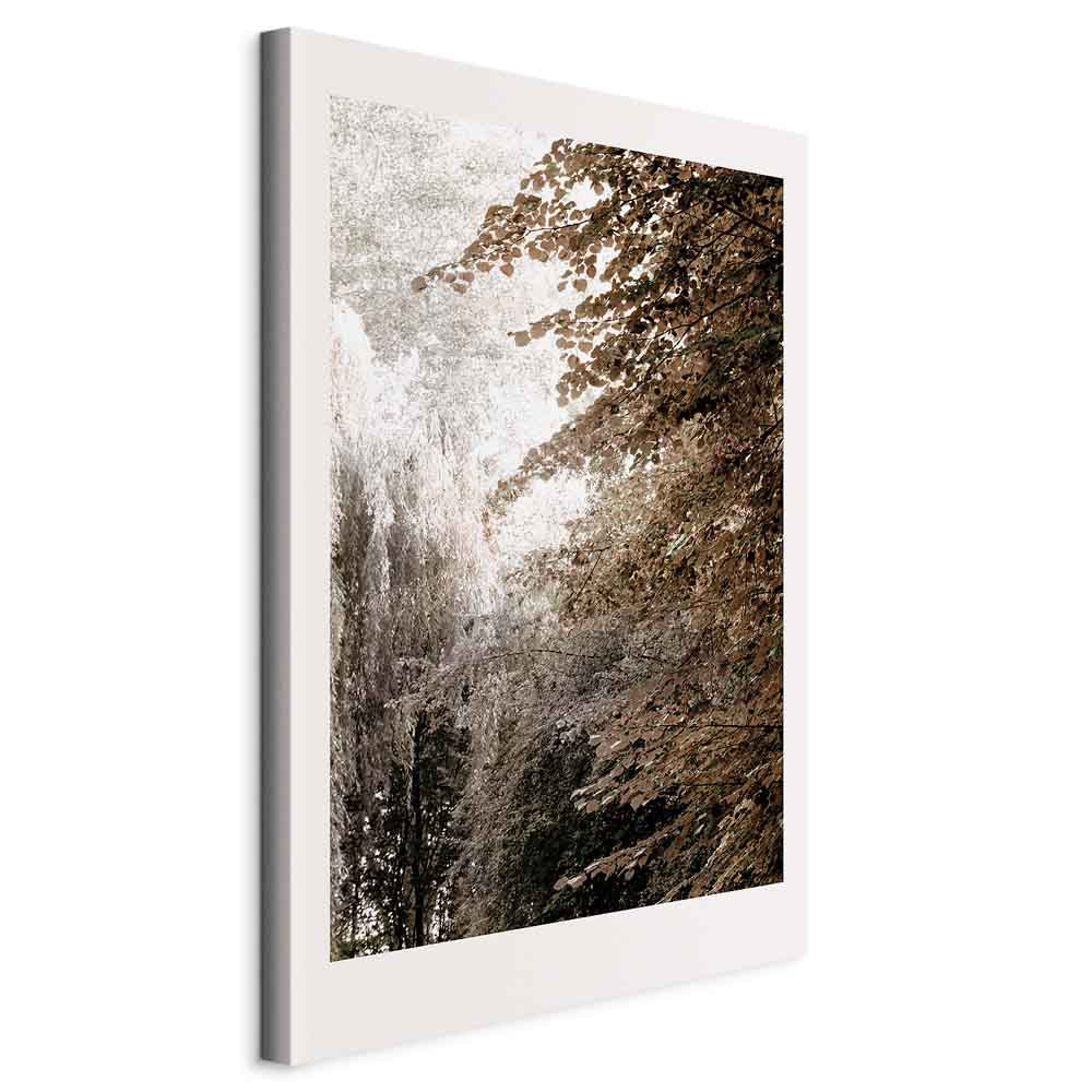Sepia Park Trees Vertical Canvas Print