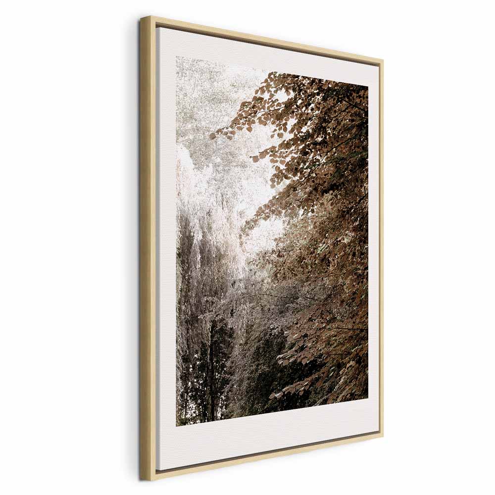 Sepia Park Trees Vertical Canvas Print