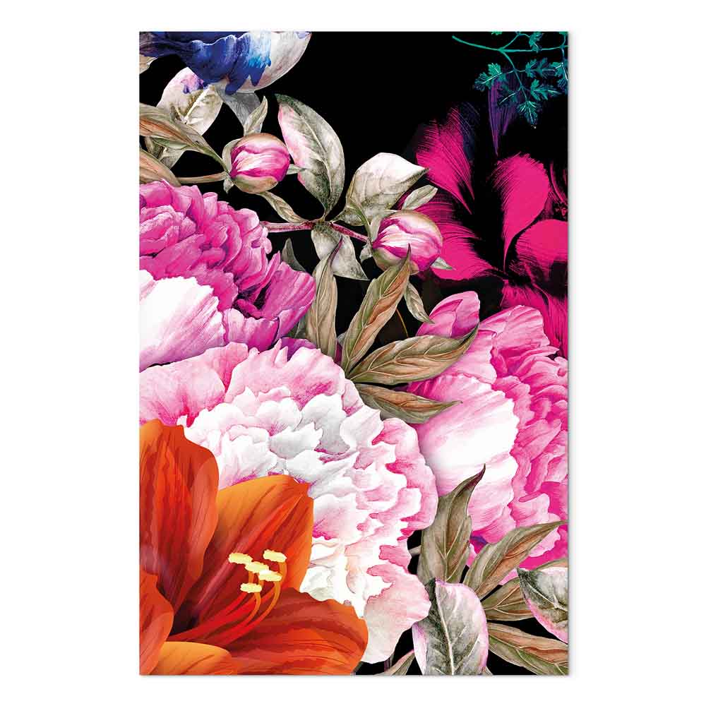 Colorful Summer Floral Vertical Canvas Print