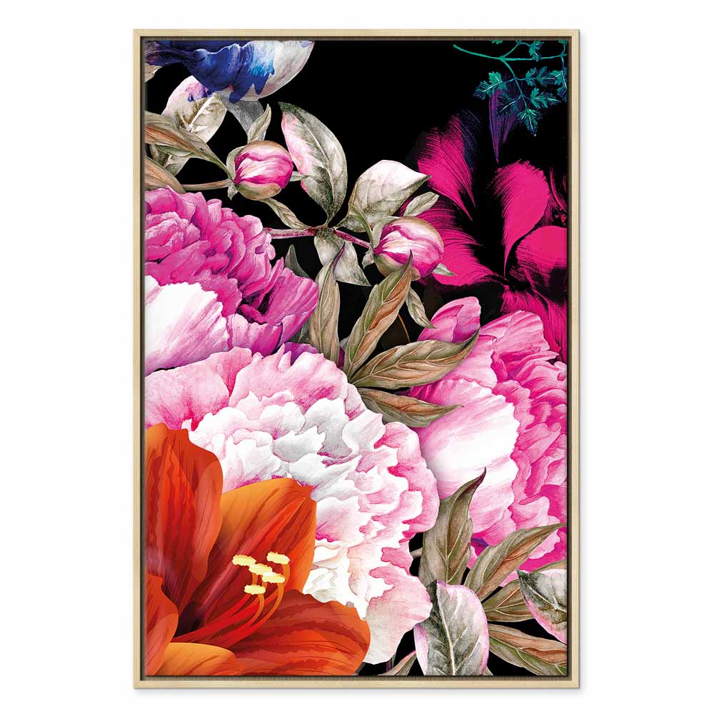 Colorful Summer Floral Vertical Canvas Print