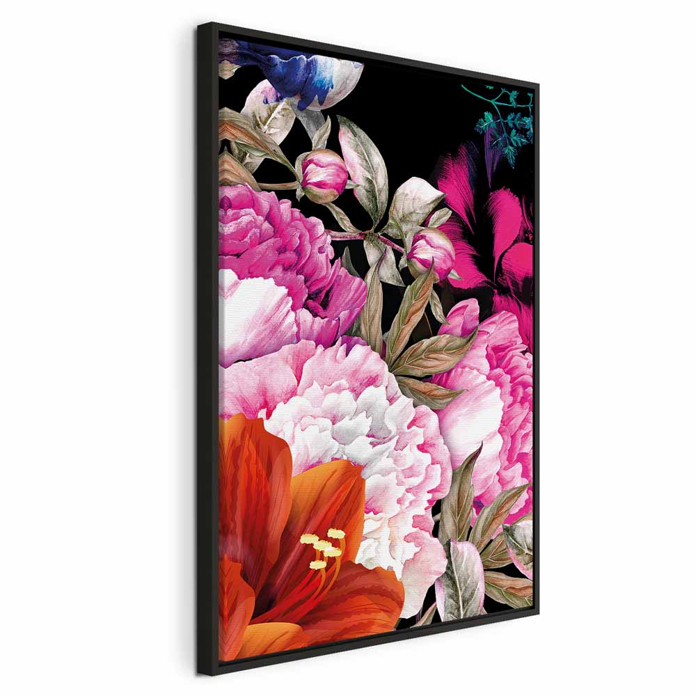 Colorful Summer Floral Vertical Canvas Print