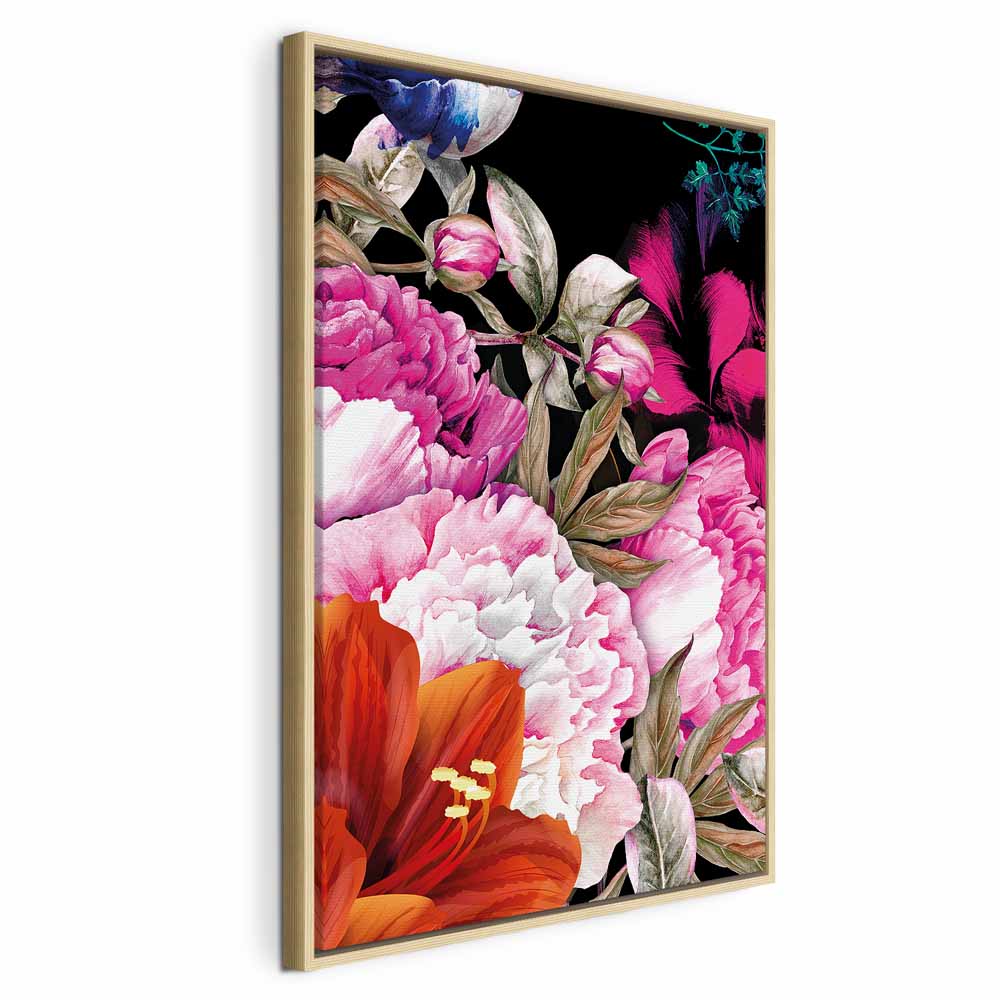 Colorful Summer Floral Vertical Canvas Print