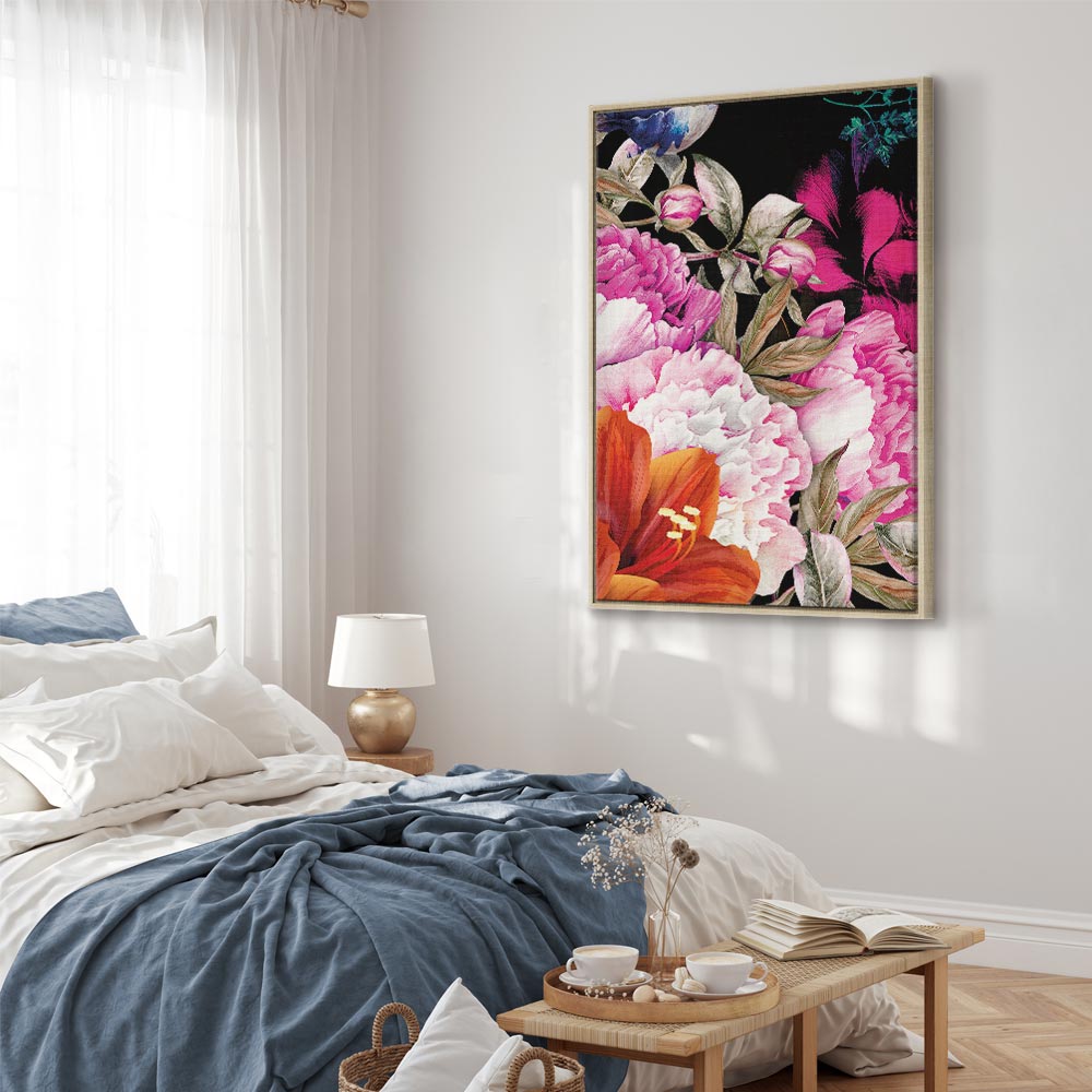 Colorful Summer Floral Vertical Canvas Print