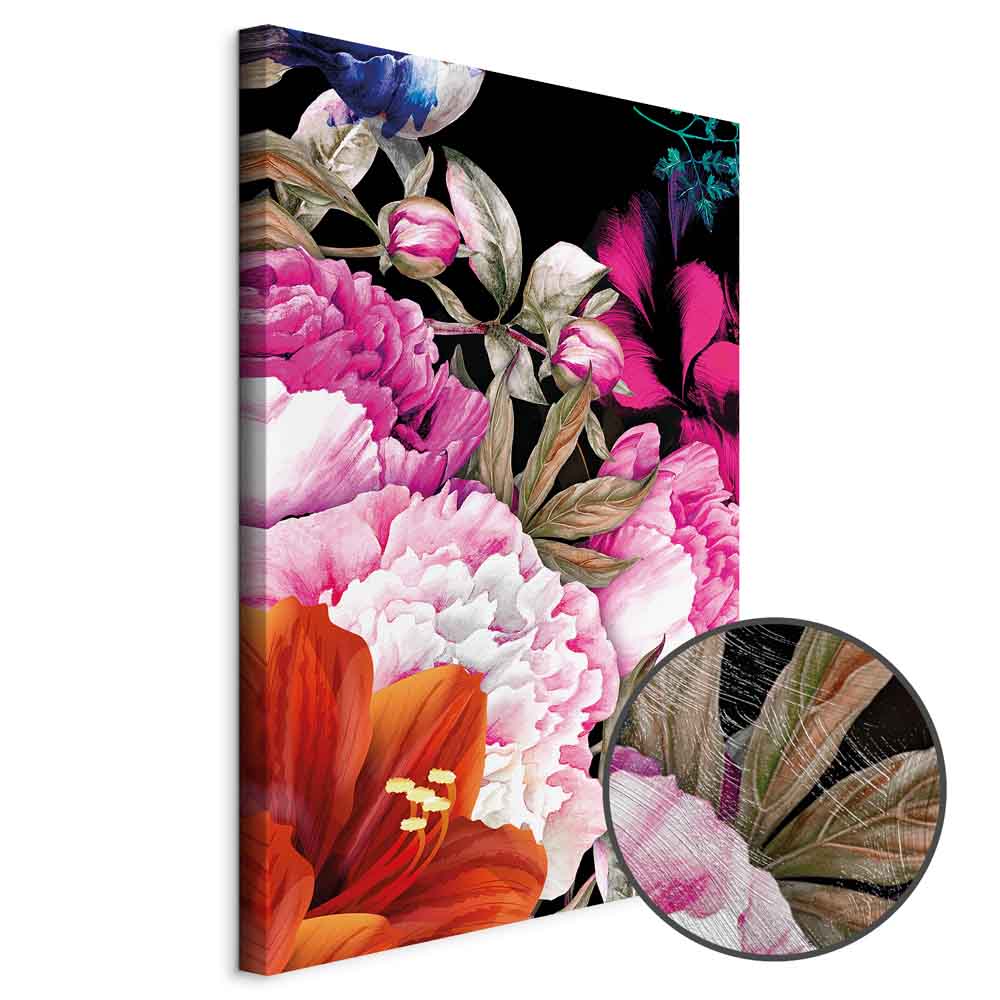 Colorful Summer Floral Vertical Canvas Print