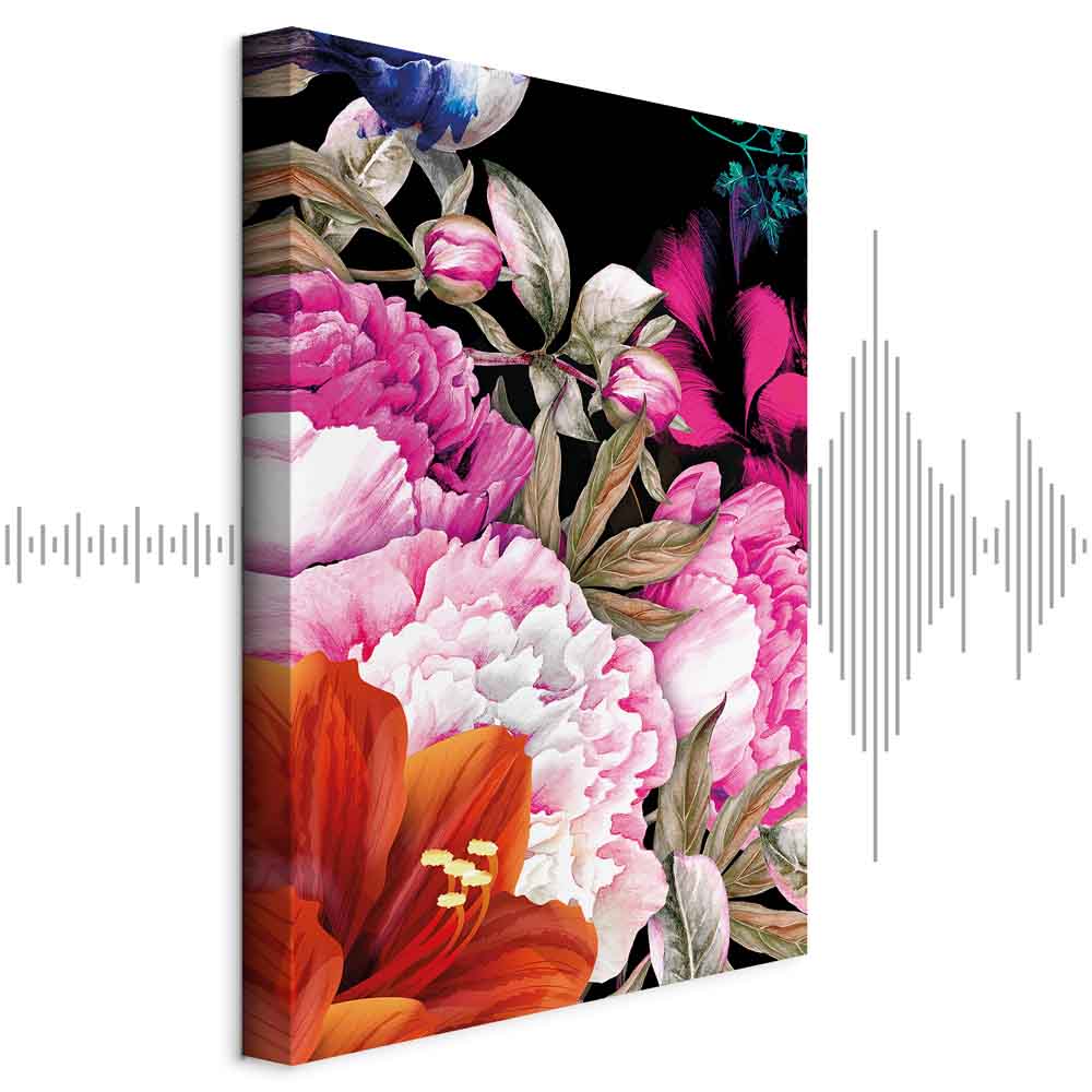 Colorful Summer Floral Vertical Canvas Print