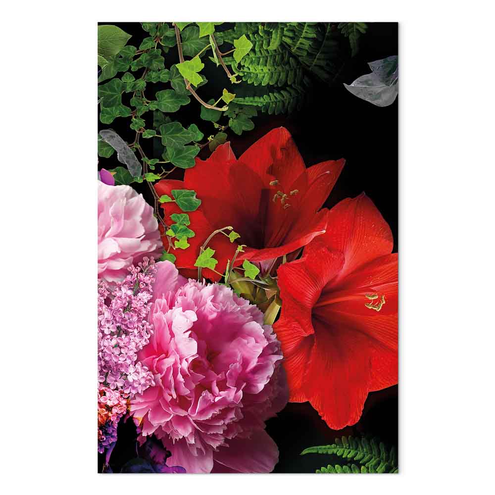 Floral Symphony Vertical Canvas Print