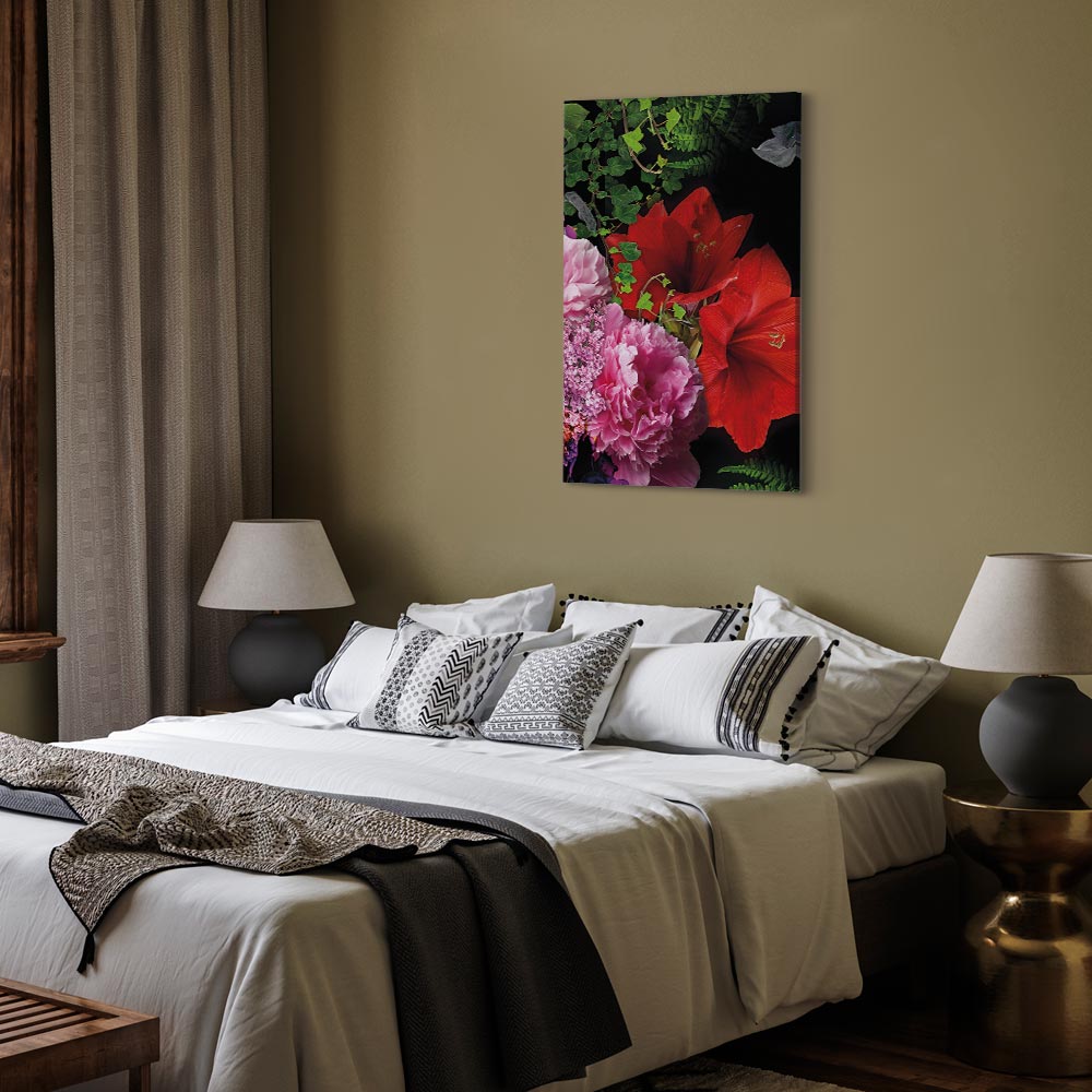 Floral Symphony Vertical Canvas Print