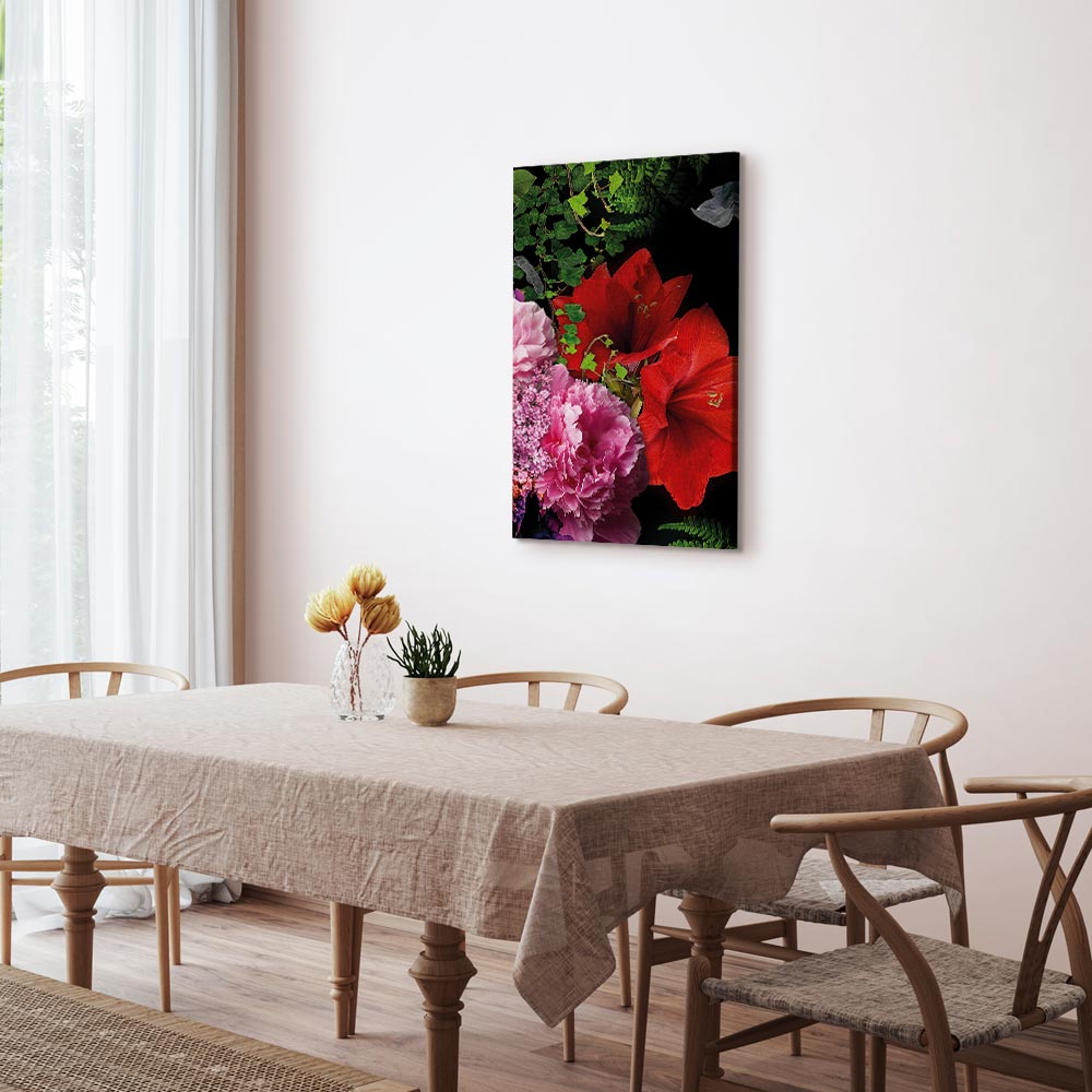 Floral Symphony Vertical Canvas Print