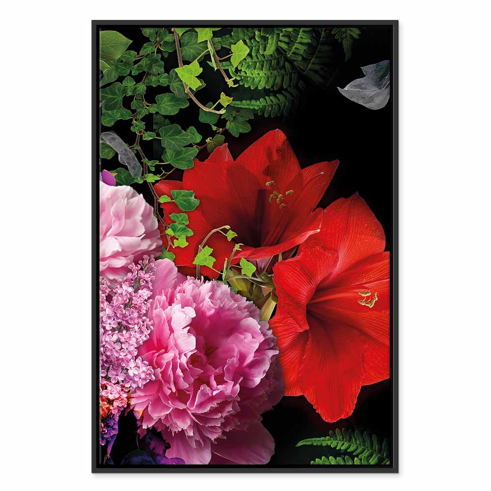 Floral Symphony Vertical Canvas Print