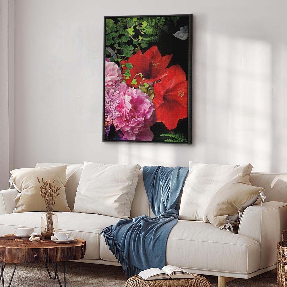 Floral Symphony Vertical Canvas Print