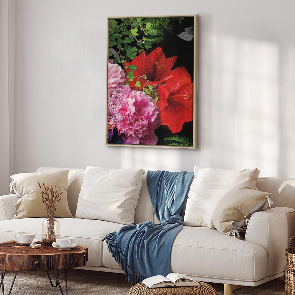 Floral Symphony Vertical Canvas Print