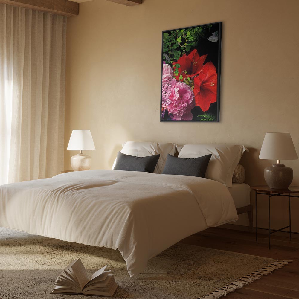 Floral Symphony Vertical Canvas Print