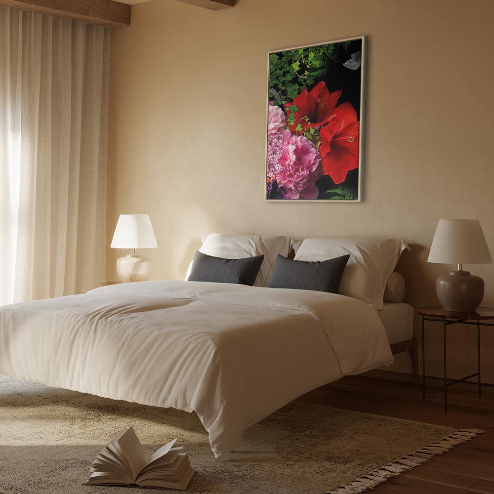 Floral Symphony Vertical Canvas Print