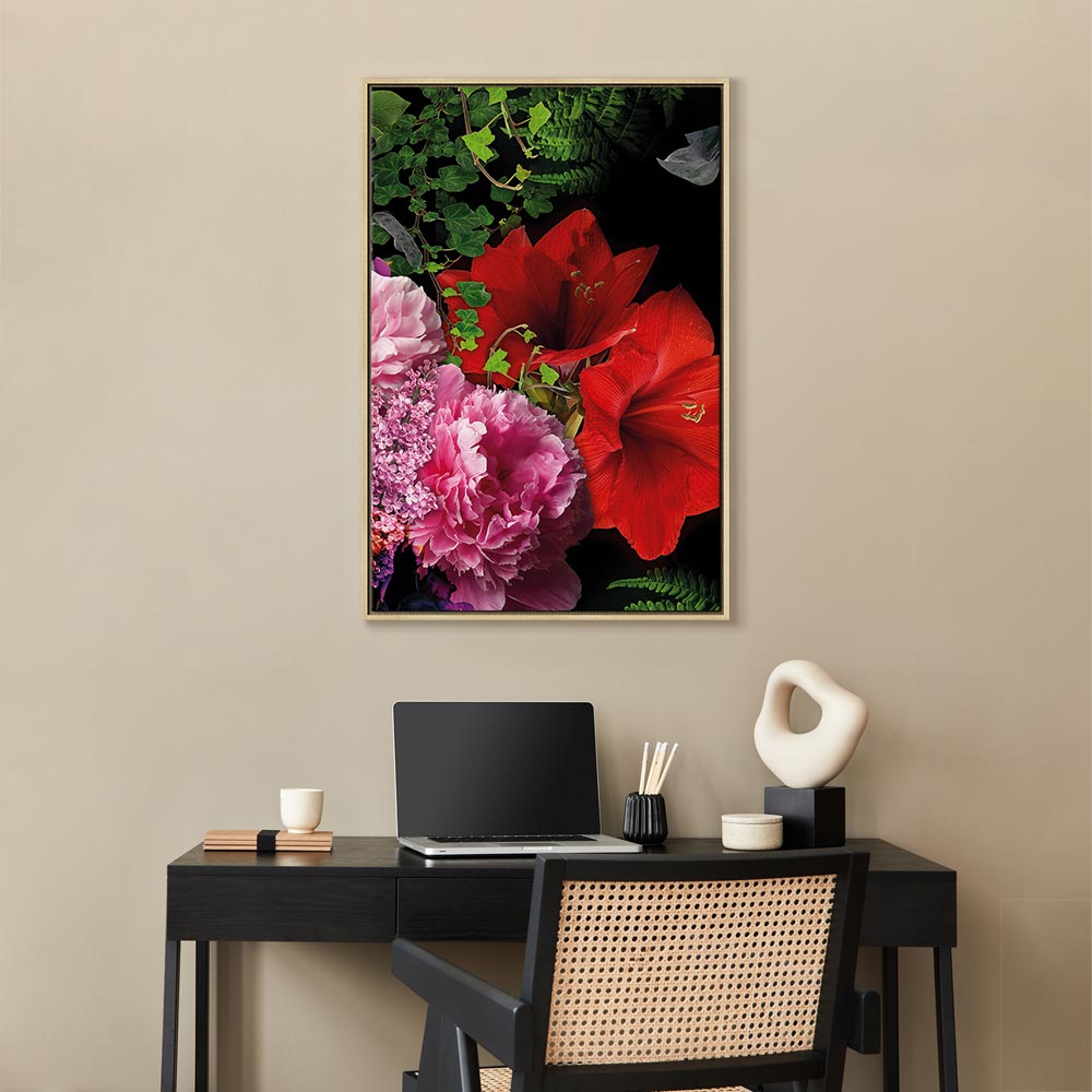 Floral Symphony Vertical Canvas Print