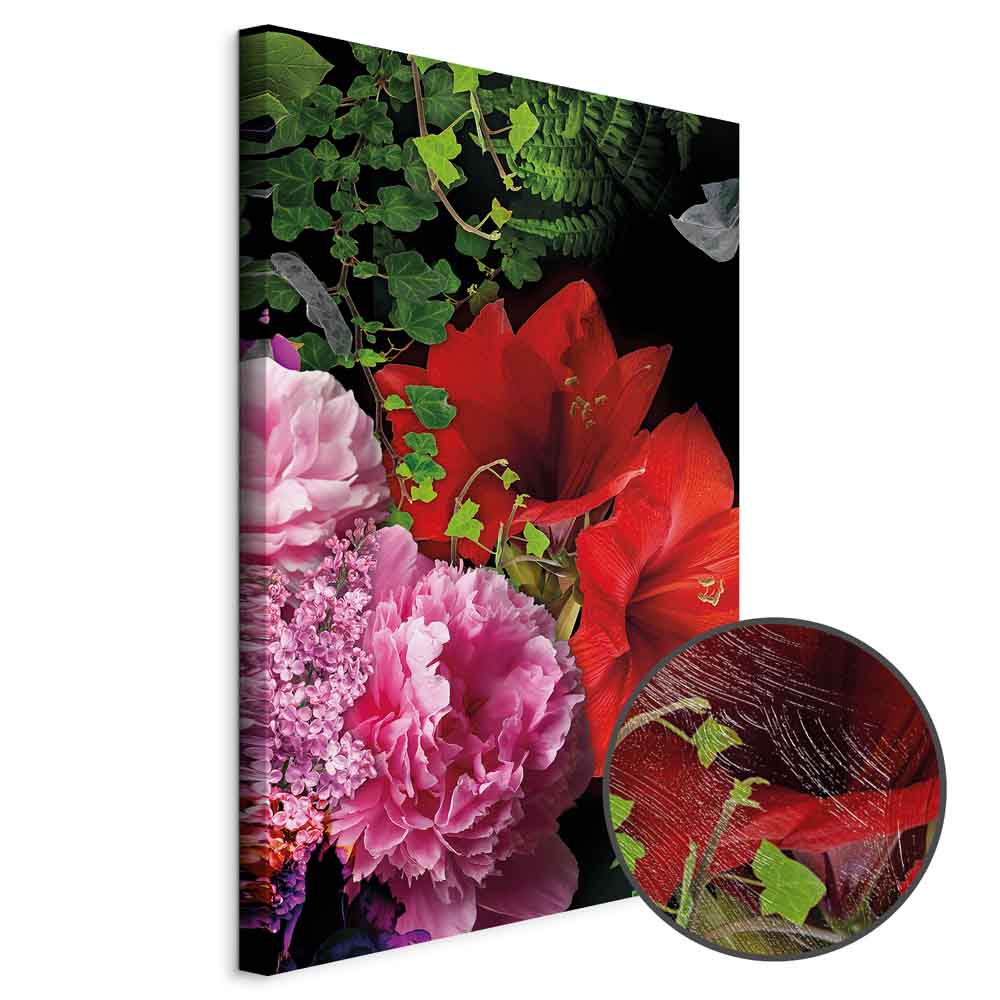 Floral Symphony Vertical Canvas Print