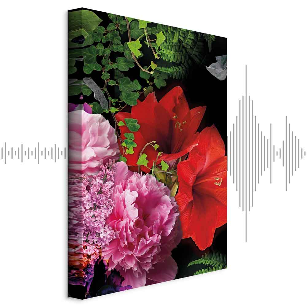 Floral Symphony Vertical Canvas Print